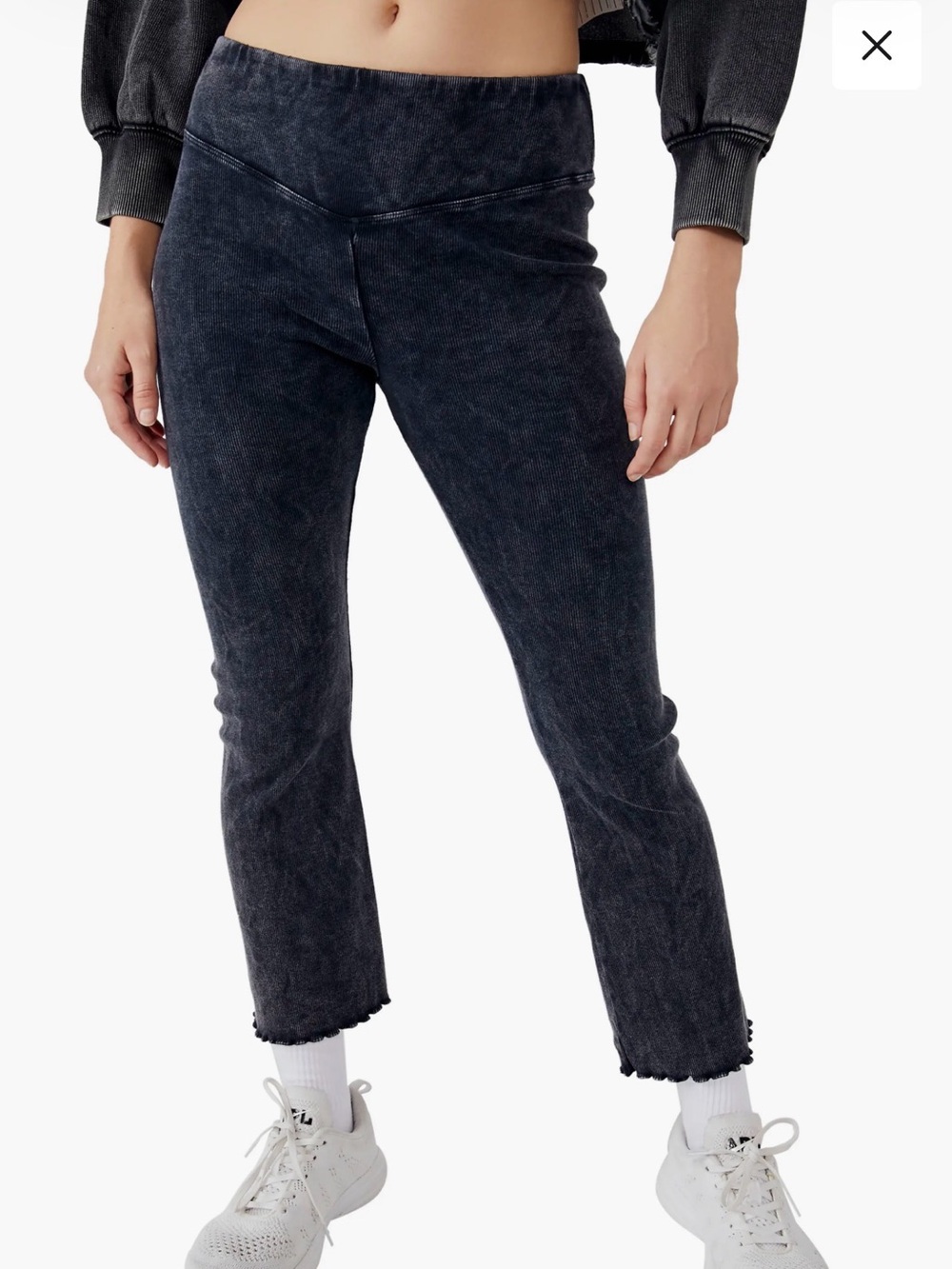 FP Movement Right On Ribbed Flare Leggings – Black/Washed Black XS
